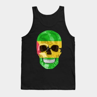 Sao Tome And Principe Flag Skull - Gift for Sao Tomean With Roots From Sao Tome And Principe Tank Top